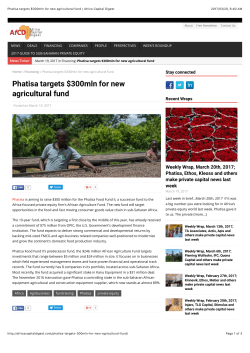Phatisa targets $300mln for new agricultural fund | Africa Capital