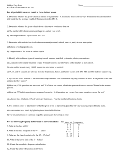 College Prep Stats Name REVIEW for MIDTERM EXAM For all