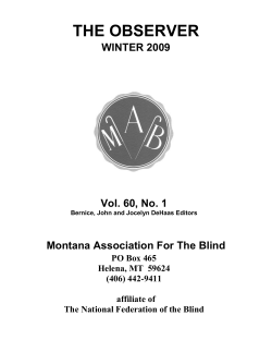 The Observer by the Montana Association of the Blind