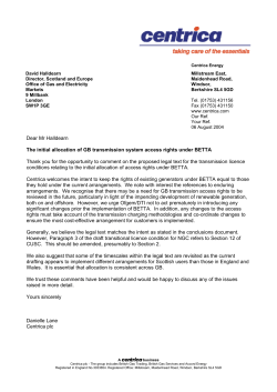 Dear Mr Halldearn The initial allocation of GB transmission