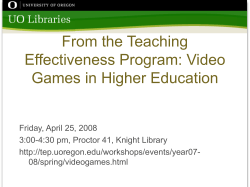 PowerPoint Presentation - Video Games in Higher