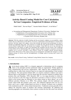 Activity Based Costing Model for Cost Calculation In Gas