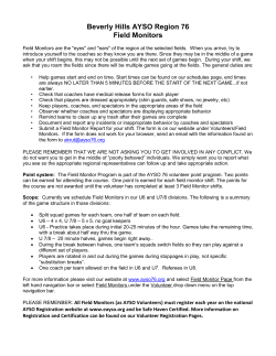 Proposal: Field Monitors for U8 for AYSO76