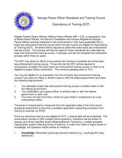 EOT - Georgia Peace Officer Standards and Training Council