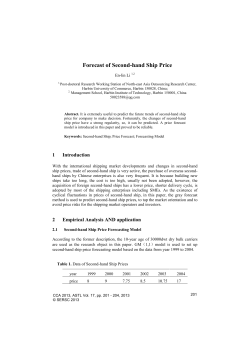 Forecast of Second-hand Ship Price