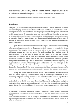 Multifaceted Christianity and the Postmodern Religious Condition