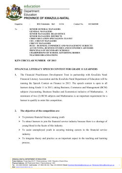 Enquiries : HSS Tshabalala Ref: 11/3/6 Contact No. 033 8465108
