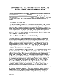 Hospital Mutual Aid Memorandum of Understanding