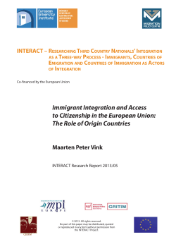 Immigrant Integration and Access to Citizenship in the