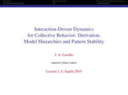 Interaction-Driven Dynamics for Collective Behavior: Derivation