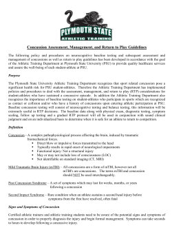 Concussion Policy - Plymouth State Athletics