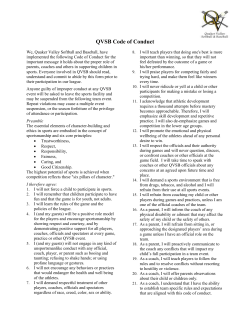 Sport Parent Code of Conduct