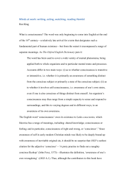 Minds at work: writing, acting, watching, reading Hamlet