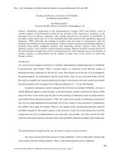 Training and Practice of Teachers of Probability