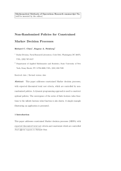 Non-Randomized Policies for Constrained