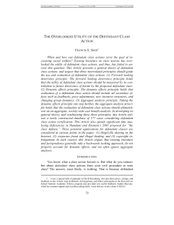 The Overlooked Utility of the Defendant Class Action