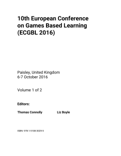 10th European Conference on Games Based