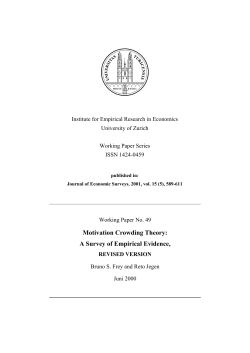 Motivation Crowding Theory: A Survey of