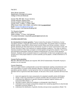 BIO302_HumanGenetics_syllabus - Department of Ecology and