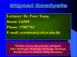Discrete signals System y 1 - Department of Electronic Engineering