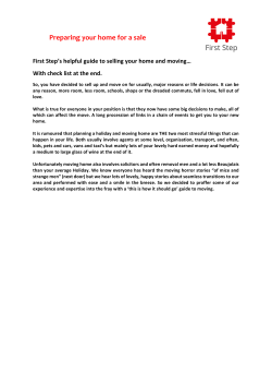 First Step - Selling and Moving Guide 03 09 16