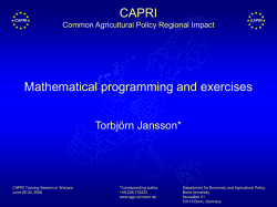 CAPRI Common Agricultural Policy Regional Impact