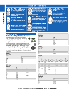 socKet set screw tYPes