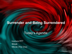 Surrender and Being Surrendered