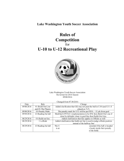 Rules of Competition U-10 to U-12 Recreational Play