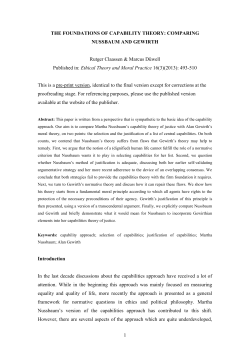the foundations of capability theory