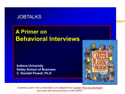 A Primer on Behavioral Interviews
