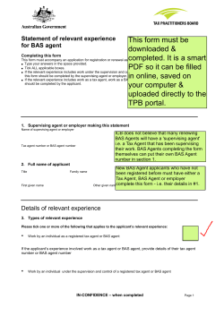 Statement of relevant experience form