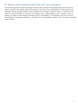 7 Roles and responsibilities of role-players