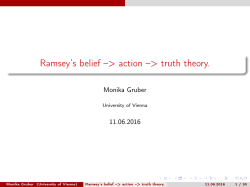 Ramsey`s belief &ndash;> action &ndash;> truth theory.