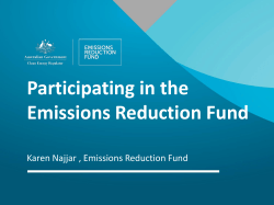 Participating in the Emissions Reduction Fund