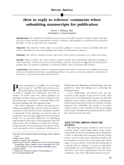 How to reply to referees` comments when submitting manuscripts for