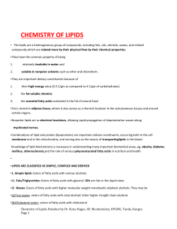 Chemistry of Lipids
