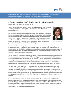 6 Factors Every Law Firm`s Gender Diversity Initiative Needs