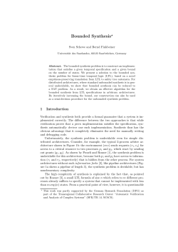 Bounded Synthesis - Reactive Systems Group