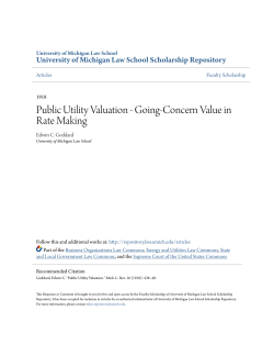 Public Utility Valuation - Going