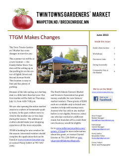 June 2013 Newsletter - Twin Towns Gardeners` Market