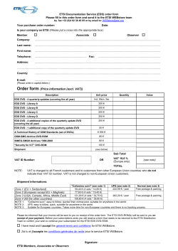 ETSI Publications Order Form
