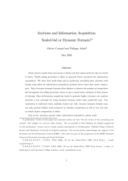 Auctions and Information Acquisition: Sealed