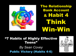 Habit 4: Think Win-Win