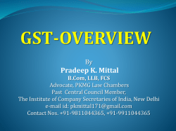 goods and service tax * an overview