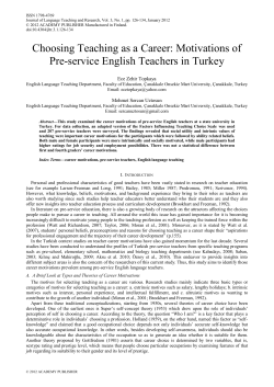 Choosing Teaching as a Career