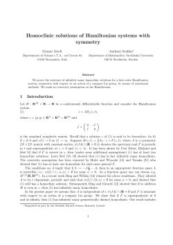 Homoclinic solutions of Hamiltonian systems with