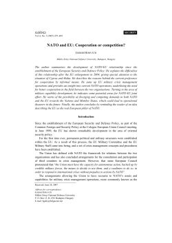 NATO and EU: Cooperation or competition?