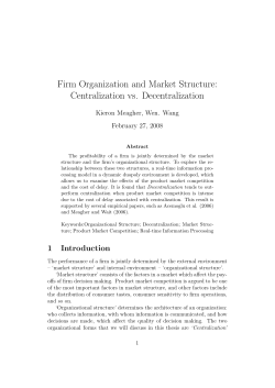 Firm Organization and Market Structure