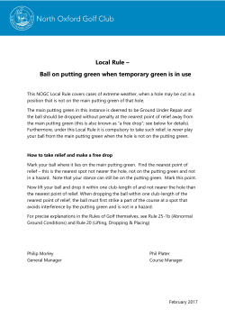 Local Rule &ndash; Ball on putting green when temporary green is in use